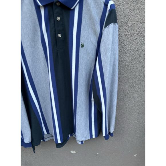 Vintage Kings Court Rugby Shirt Size Large Gray/Blue - Picture 5 of 12